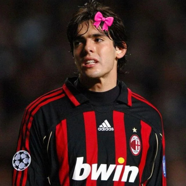 UEFA AC MILAN 0607 RETRO LONG SLEEVES KAKA’ #22 AND MALDINI #10 HOME JERSEY