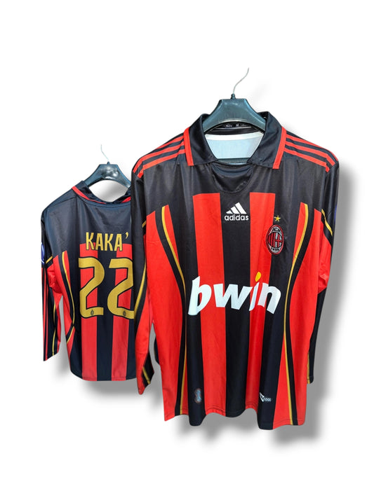 UEFA AC MILAN 06/07 RETRO LONG SLEEVES KAKA’ #22 AND MALDINI #10 HOME JERSEY