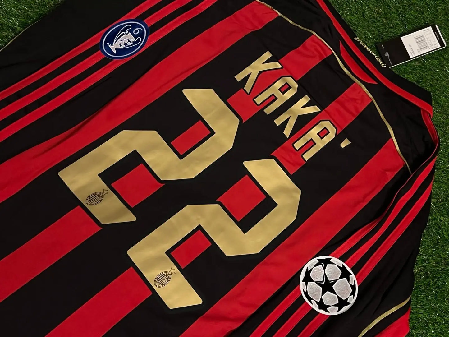 UEFA AC MILAN 0607 RETRO LONG SLEEVES KAKA’ #22 AND MALDINI #10 HOME JERSEY
