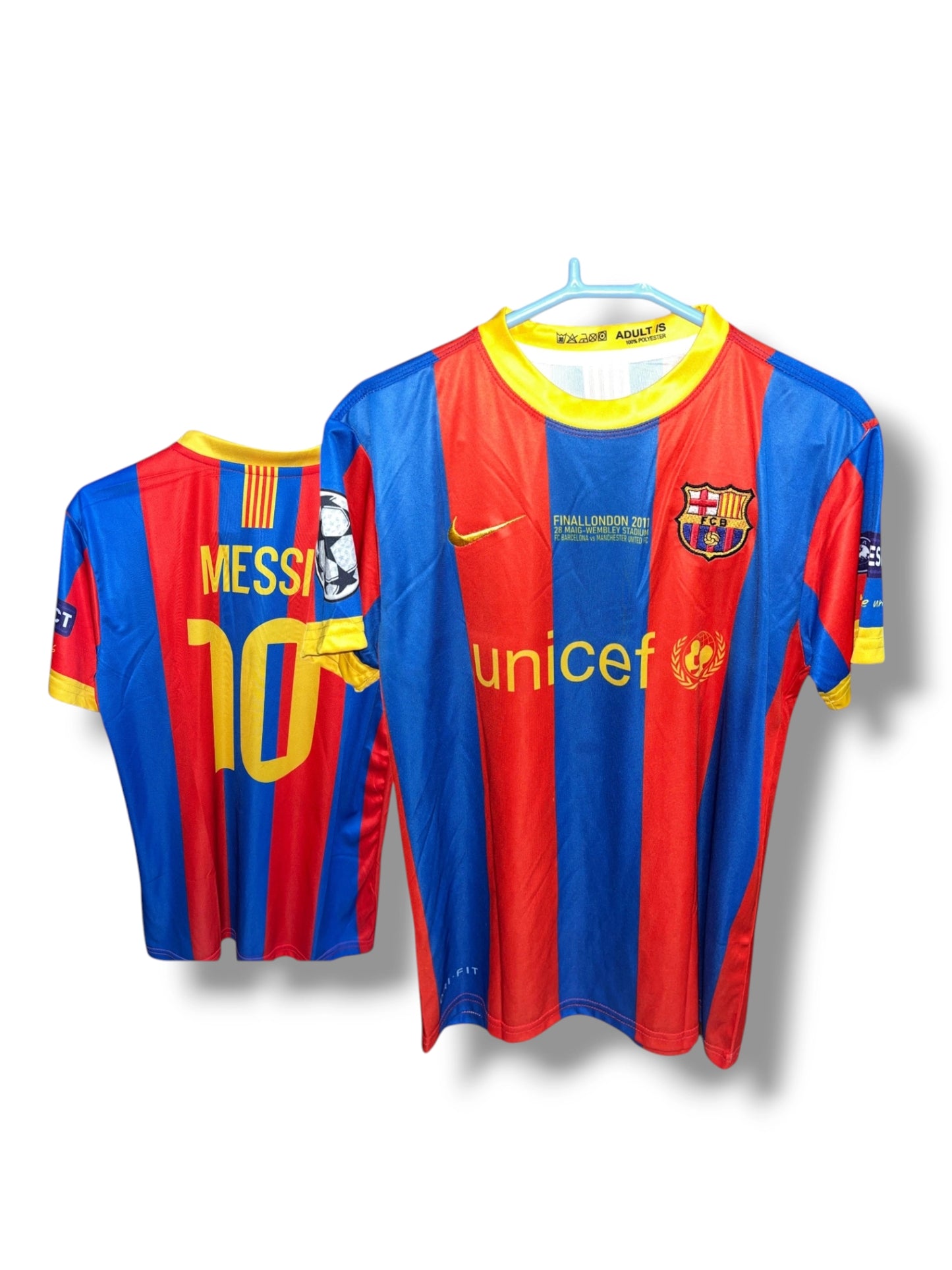 BARCELONA 2011 JERSEY UCL FINAL MESSI & INIESTA.